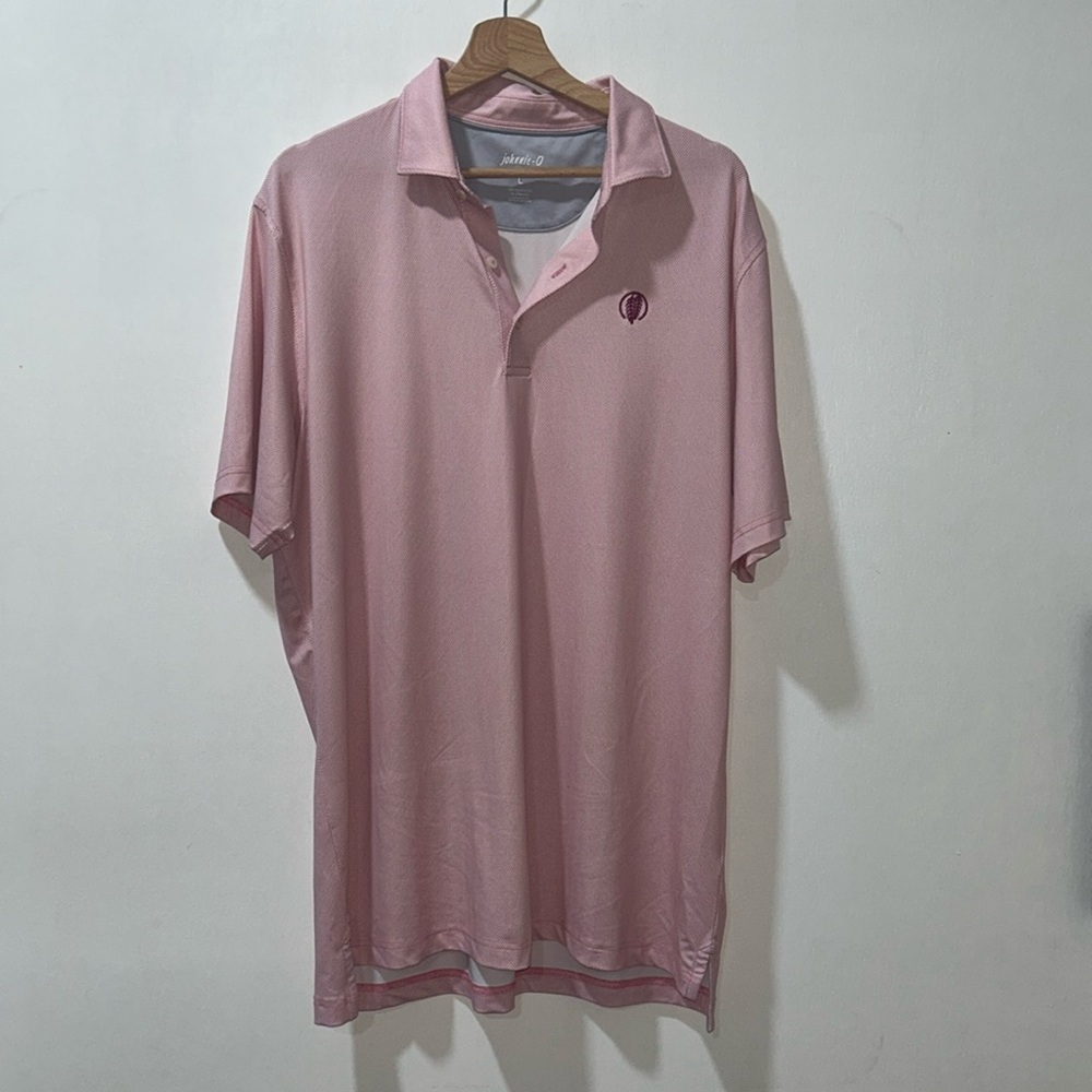 JOHNNY-O MENS POLO SHIRT PINK Sz LARGE